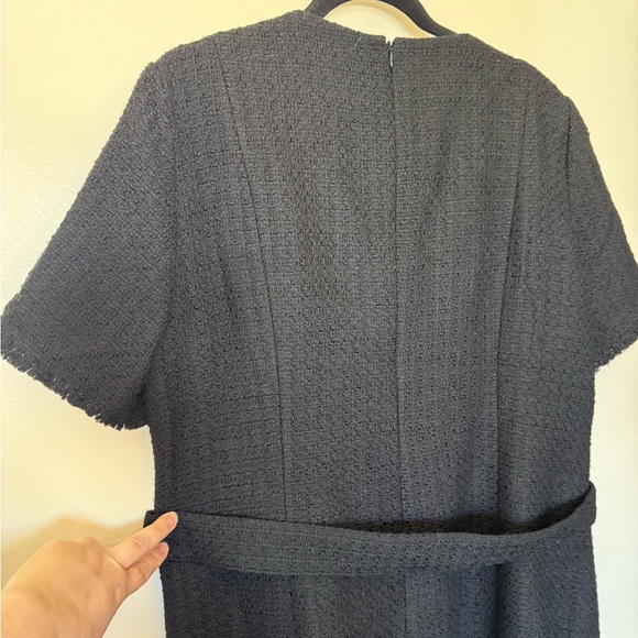 H&M Black Boucle Wool Blend Short Sleeve Mini Dress in Size XL - Picture 3 of 10